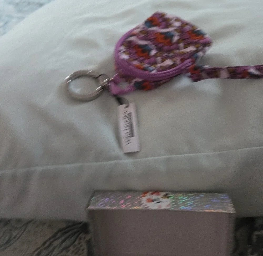Vera Bradley Purple Floral Back Pack   Bag Charm- Keychain